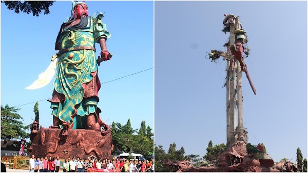 Patung Dewa China Setinggi 30 Meter di Tuban Runtuh, Ini Kesaksian Warga