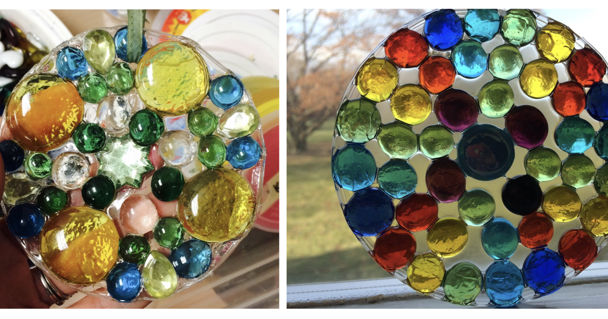 Easy Glass Gem and Glue Suncatcher Craft For Preschoolers
