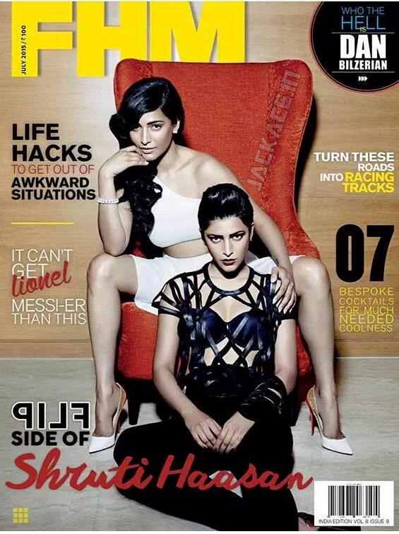 Shruti Shows Off Her Dual Avatar On The Cover Of FHM Magazine