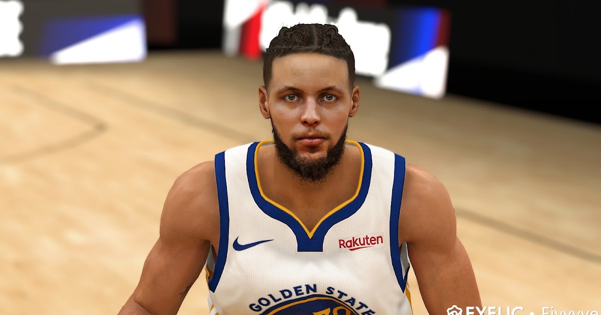 NBA 2K20 Stephen Curry Cyberface with Hair Braid and Body
