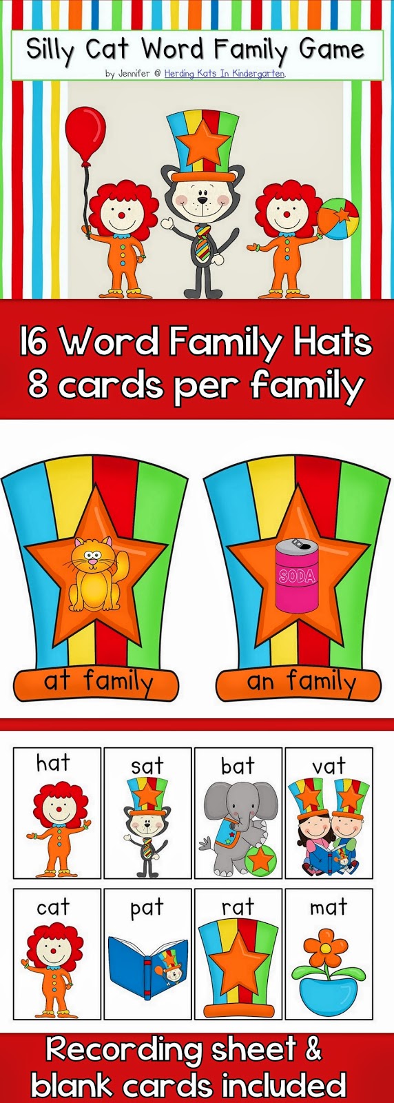 https://www.teacherspayteachers.com/Product/Circus-Cat-Word-Family-Game-1127249