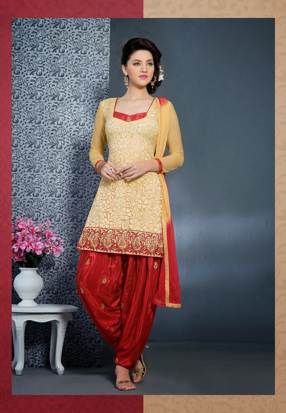 punjabi suit golden colour
