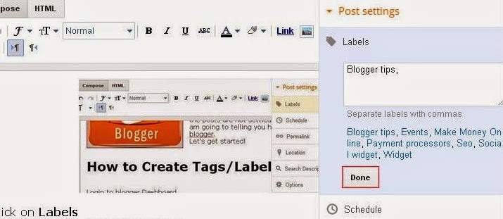 creating labels in blogger