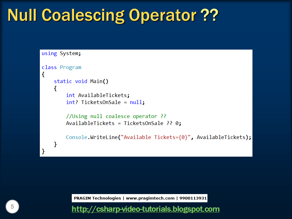 Sql server and c video tutorial part 6 nullable types in c 