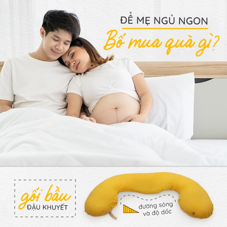 [A159] Bán gối cho bà bầu chính hãng - Gối bầu đậu khuyết