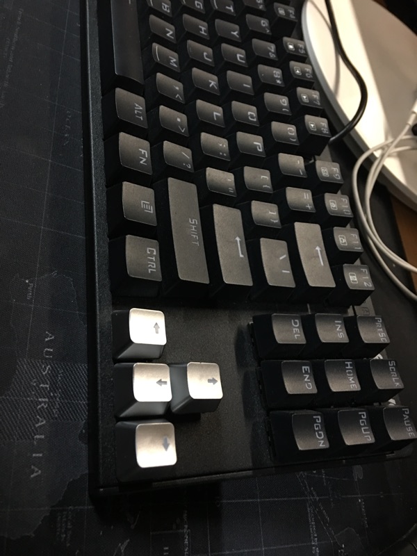 WASD Arrow Aluminum Alloy Key Caps Metal Artisan Shine through Backlit