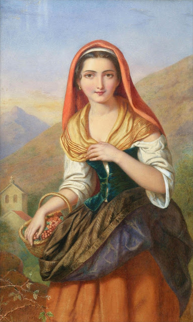 Augustus Jules Bouvier - Женщина с корзинкой фруктов