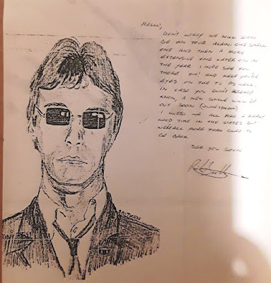 A sketch of Rick Buckler plus a letter from The Jam fan club 1978