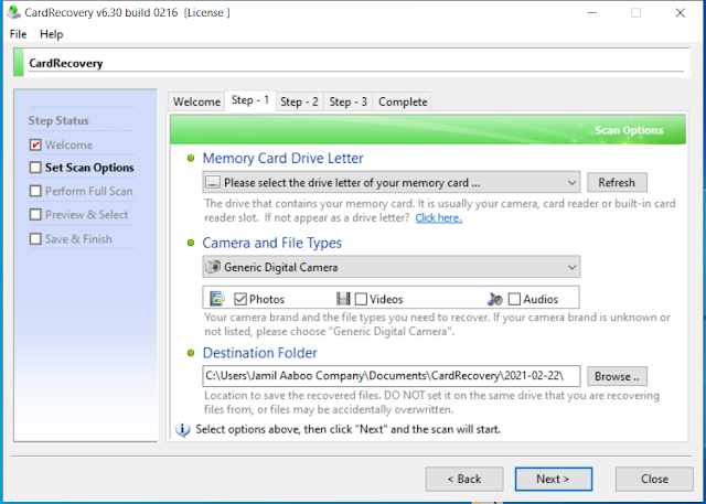 برنامج استرجاع الفيديو والصور المحذوفة من بطاقة الذاكرة مفعل تلقائياً CardRecovery 6.30 Build 0216 Activated