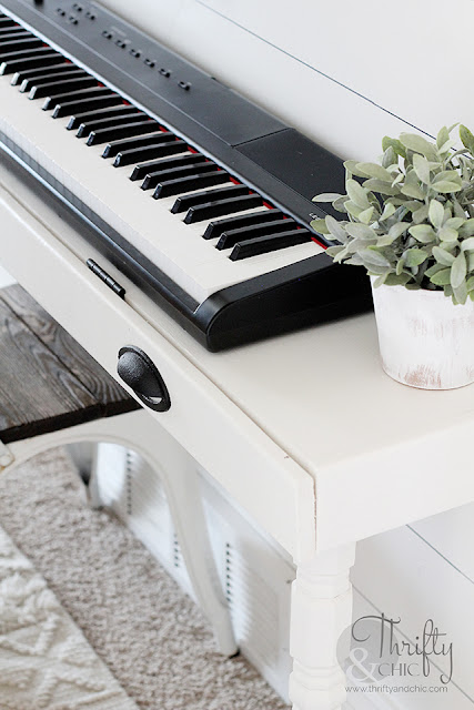 DIY piano stand. Built in piano stand tutorial. How to make a piano stand. DIY built in work station. DIY built in desk. DIY console table. Long hallway ideas. DIY storage desk tutorial.