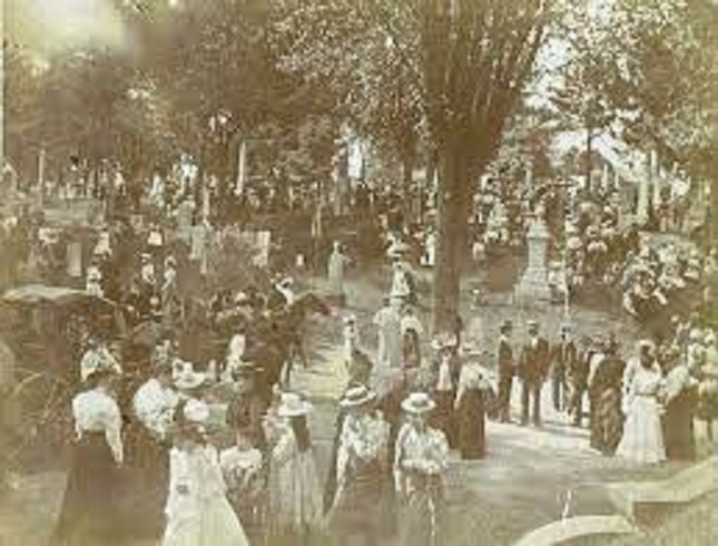 Big town gathering at the cemetery ~