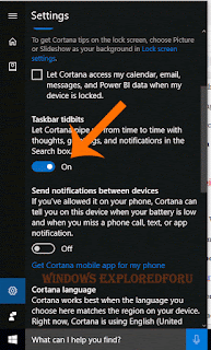 How to turn off Cortana thoughts and greeting notifications appearing on taskbar in Windows 10