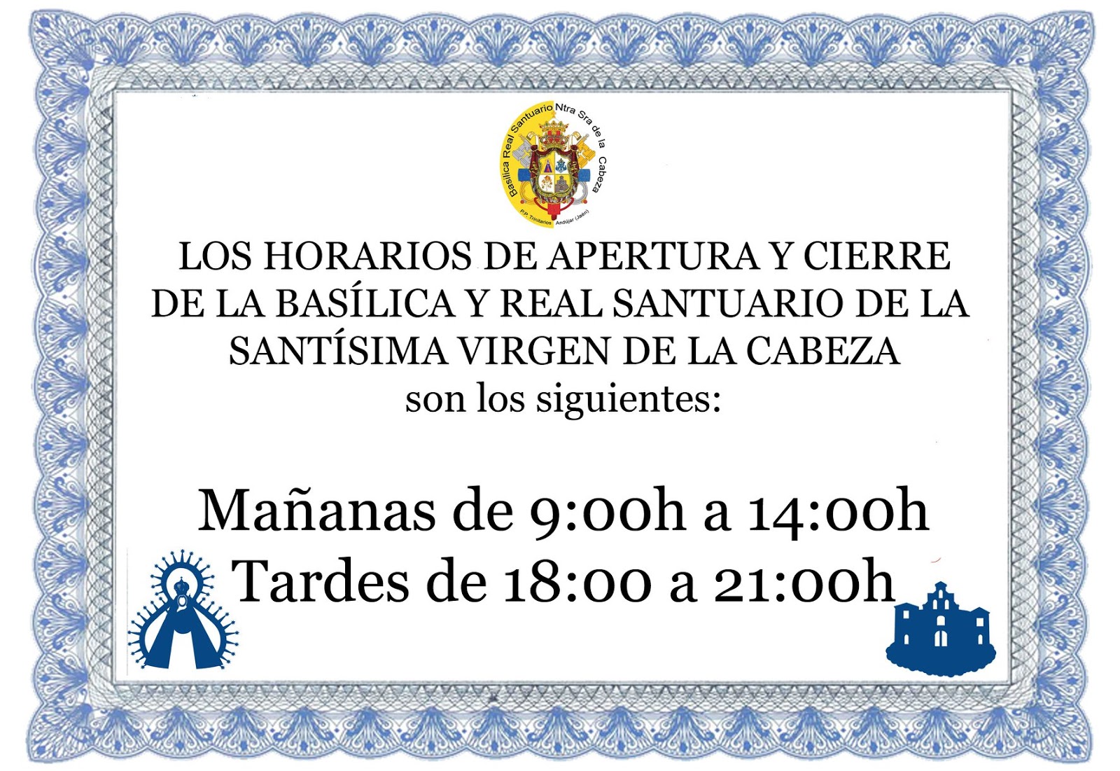 Abril Romero Información NUEVOS HORARIOS DE MISAS Y VISITAS AL REAL SANTUARIO Abril Romero Información NUEVOS HORARIOS DE MISAS Y VISITAS AL REAL SANTUARIO