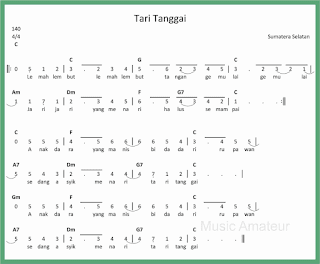 Not Angka Tari Tanggai - SEPUTAR MUSIK