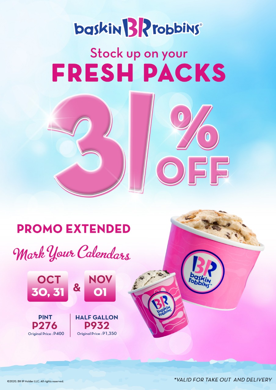 Manila Shopper BaskinRobbins 31 OFF on Fresh Packs Promo October 30November 1 2020