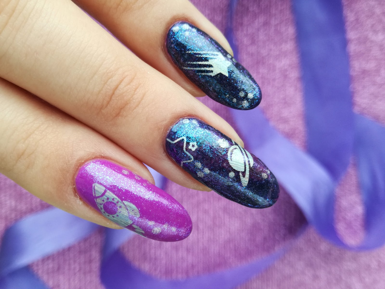 Paznokcie Galaxy Krok Po Kroku Kosmiczna Folia Malinaila Pl