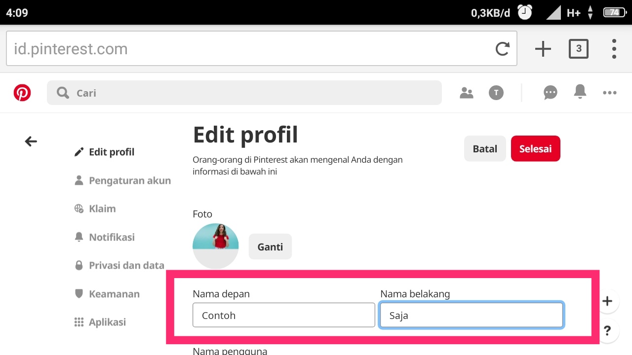 Cara membuat pin di Pinterest