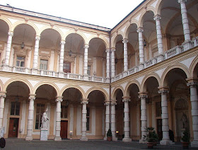 An internal quadrangle at the University of Turin, where Sobrero was a student and later a professor