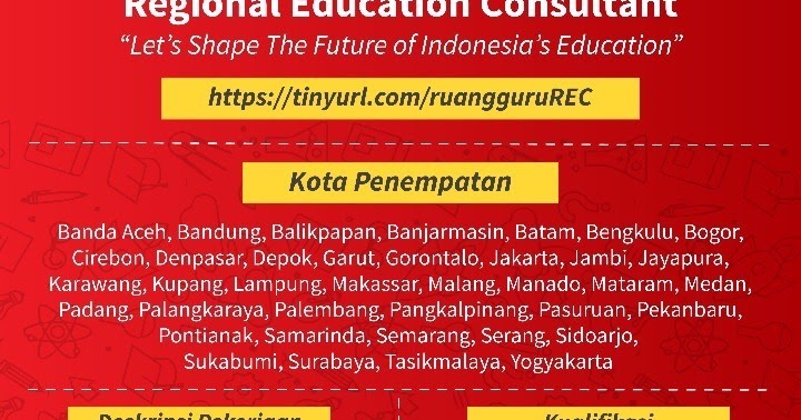 Lowongan Kerja Regional Education Consultant Ruang Guru ...