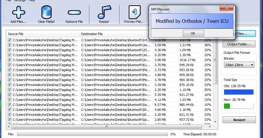 Reduce mp3 file size