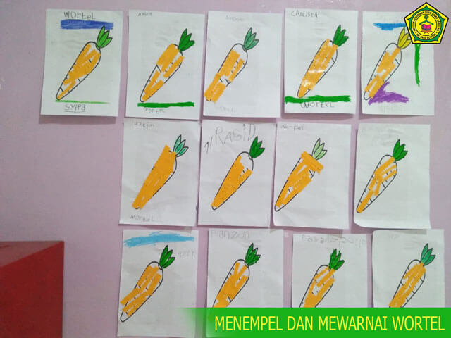 Kegiatan Menempel dan Mewarnai Gambar Wortel - TKIT Syarif Ar-Rasyid