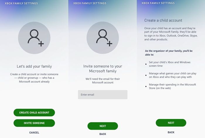 Xbox 家庭设置添加孩子