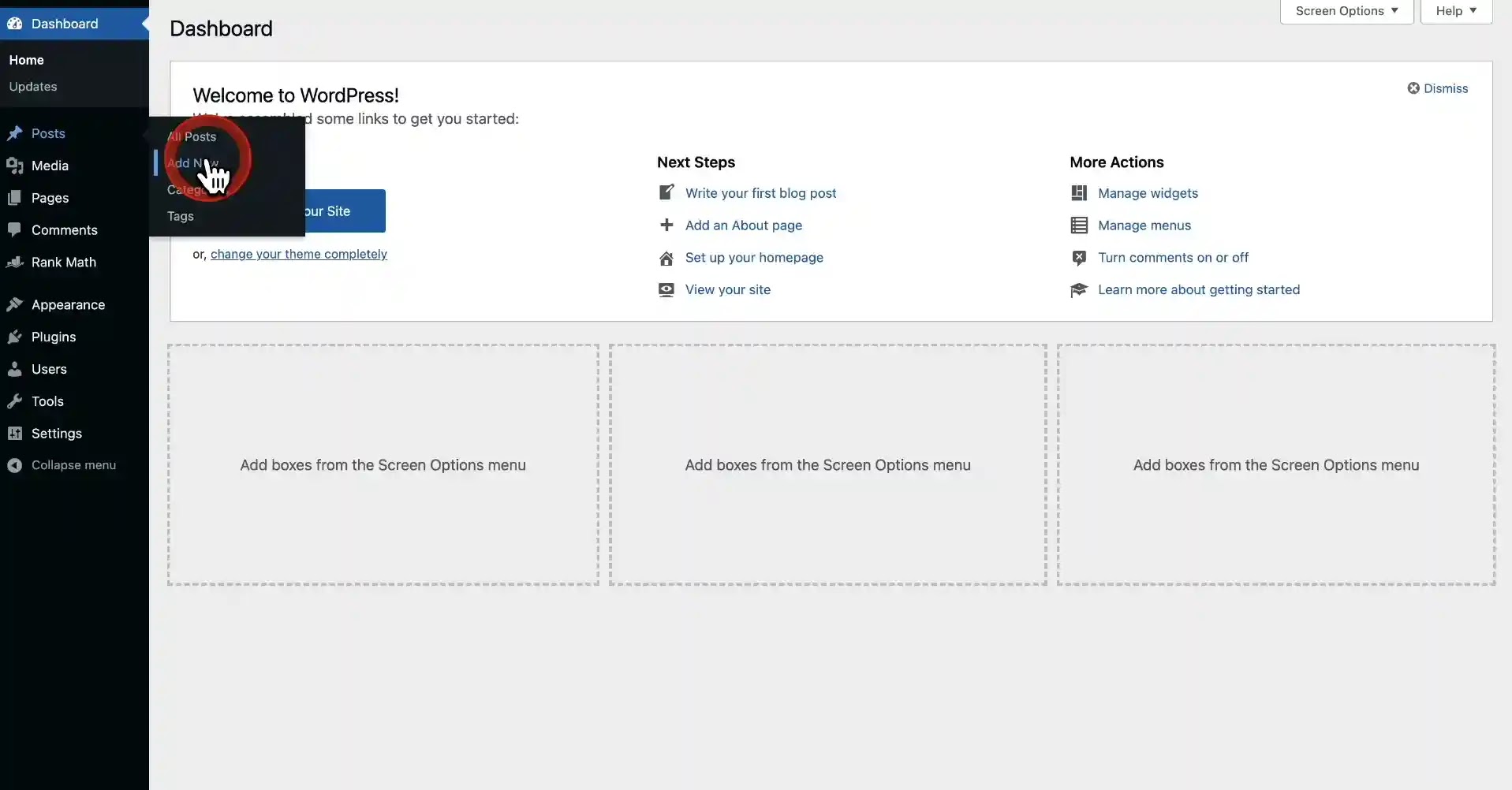 add new post in WordPress post