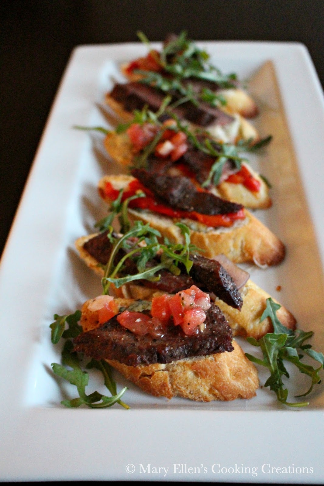 Mary Ellen's Cooking Creations Grilled Flank Steak Crostini