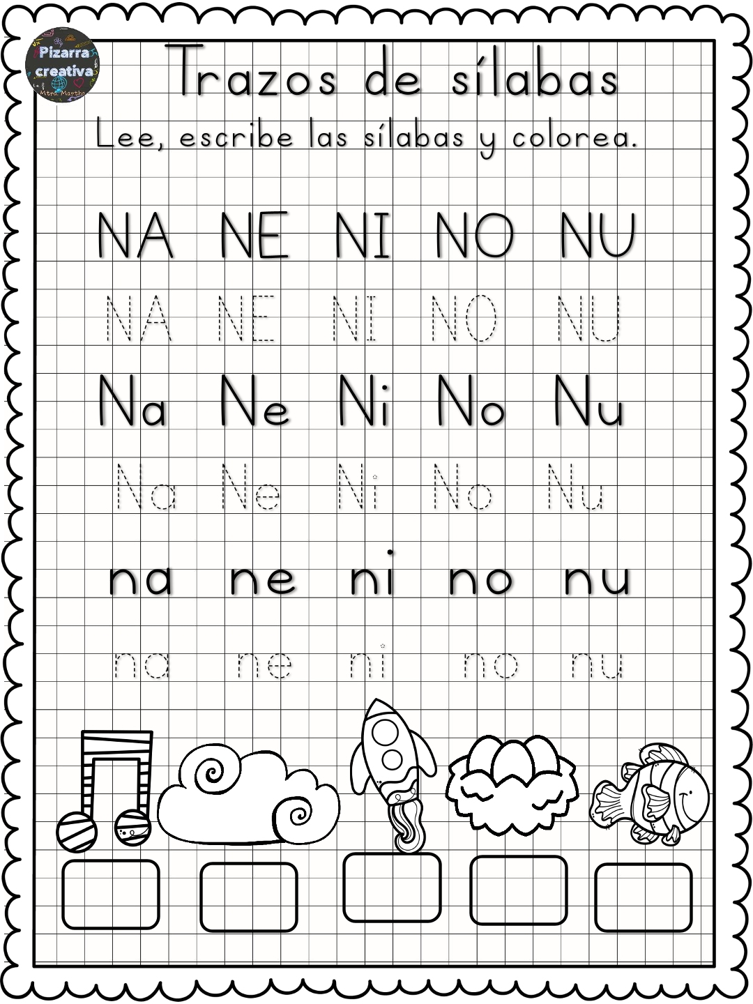 Juego de memoria: Sílabas na, ne, ni, no, nu (teacher made)