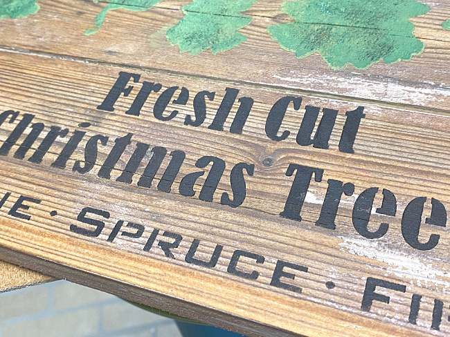 Fresh Cut Stenciled Christmas Sign