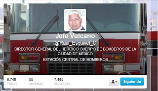 Twitter Jefe Vulcano. @Raul_Esquivel_C Director General del Heroico Cuerpo de Bomberos de la Ciudad de México.