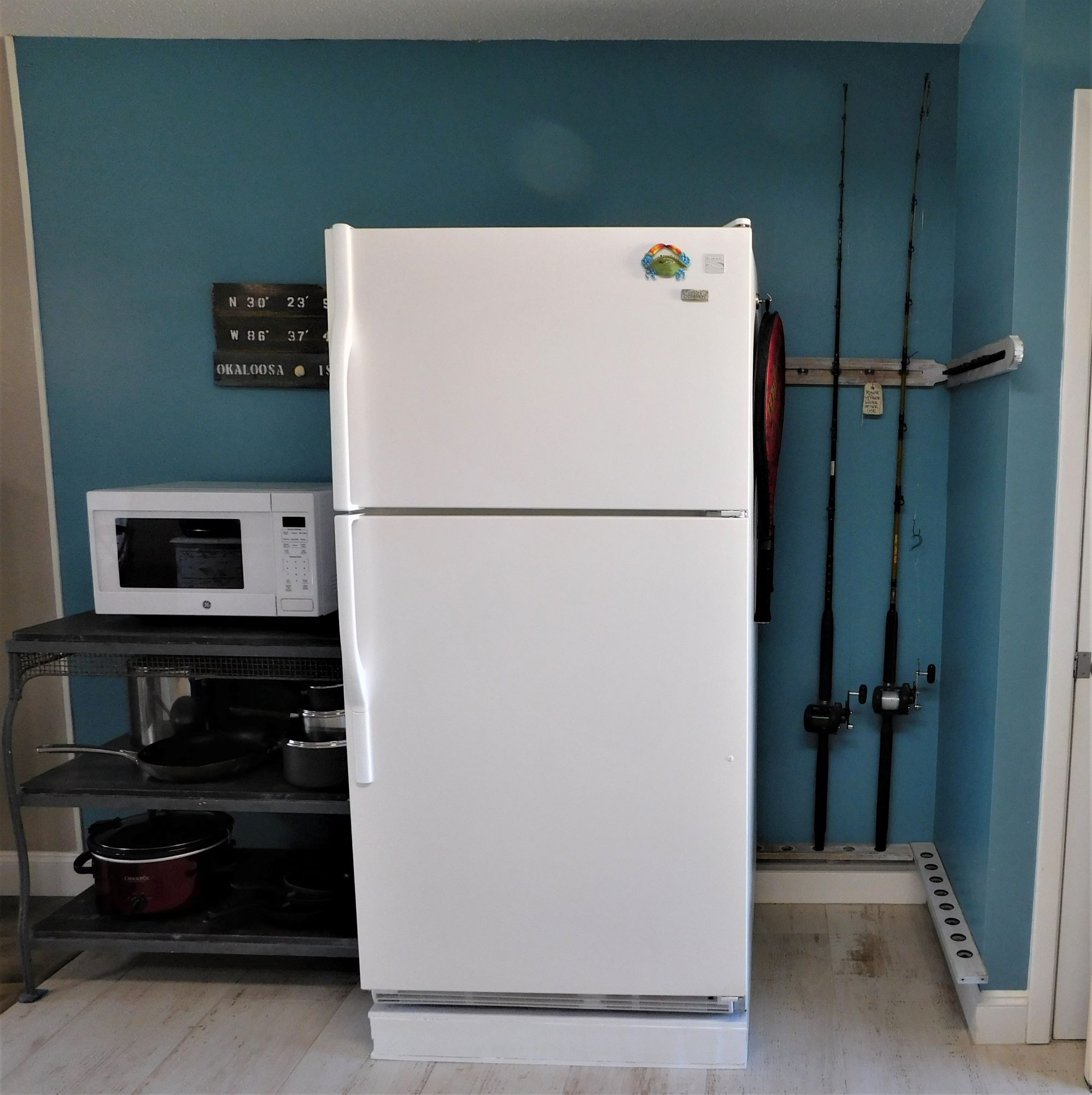 Coastal Bohemian Refrigerator Pedestal for Better Handicap Access 