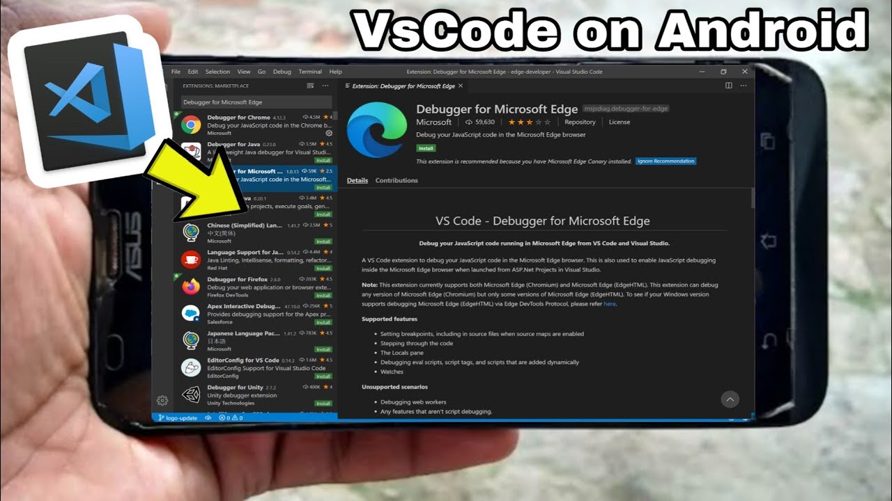 √ How to Run VsCode on Android Phone.!! (Visual Studio Code) - GeekyDrive :  A Place for Geeks