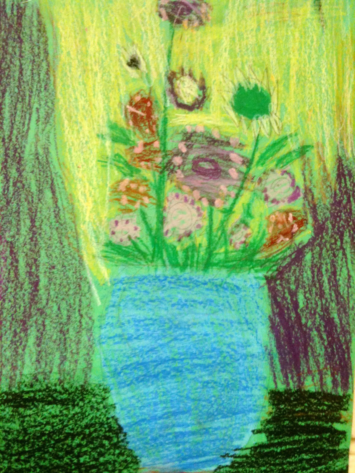 Creating Art: 3rd Grade Flowers in Vases