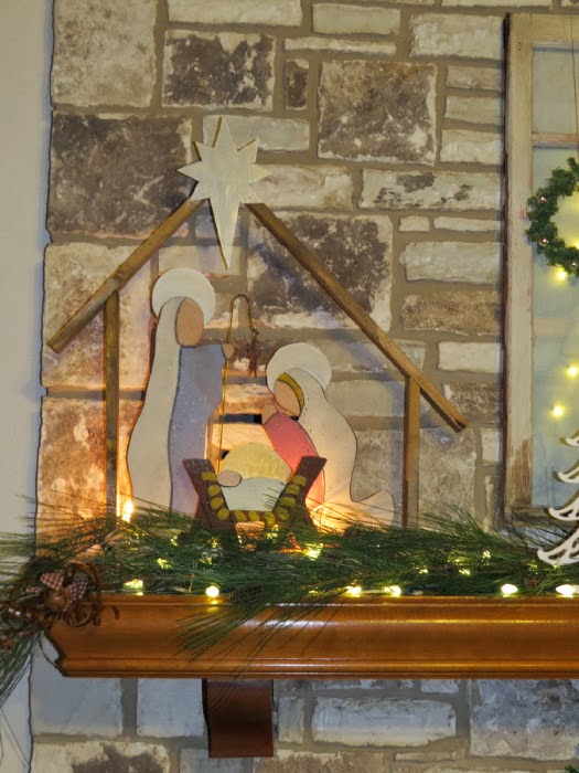 Timeless Treasures Christmas Mantel Joy to the World Nativity