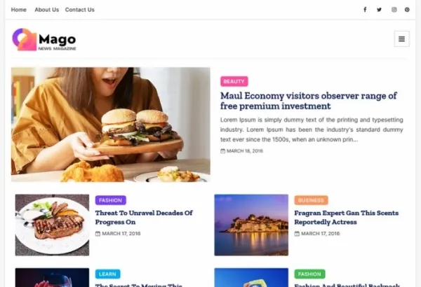 Mago Blogger Template Premium free Download