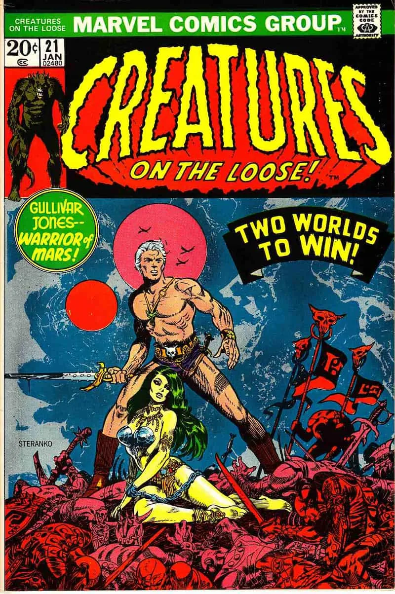 Creatures on the Loose #21, portada de Jim Steranko
