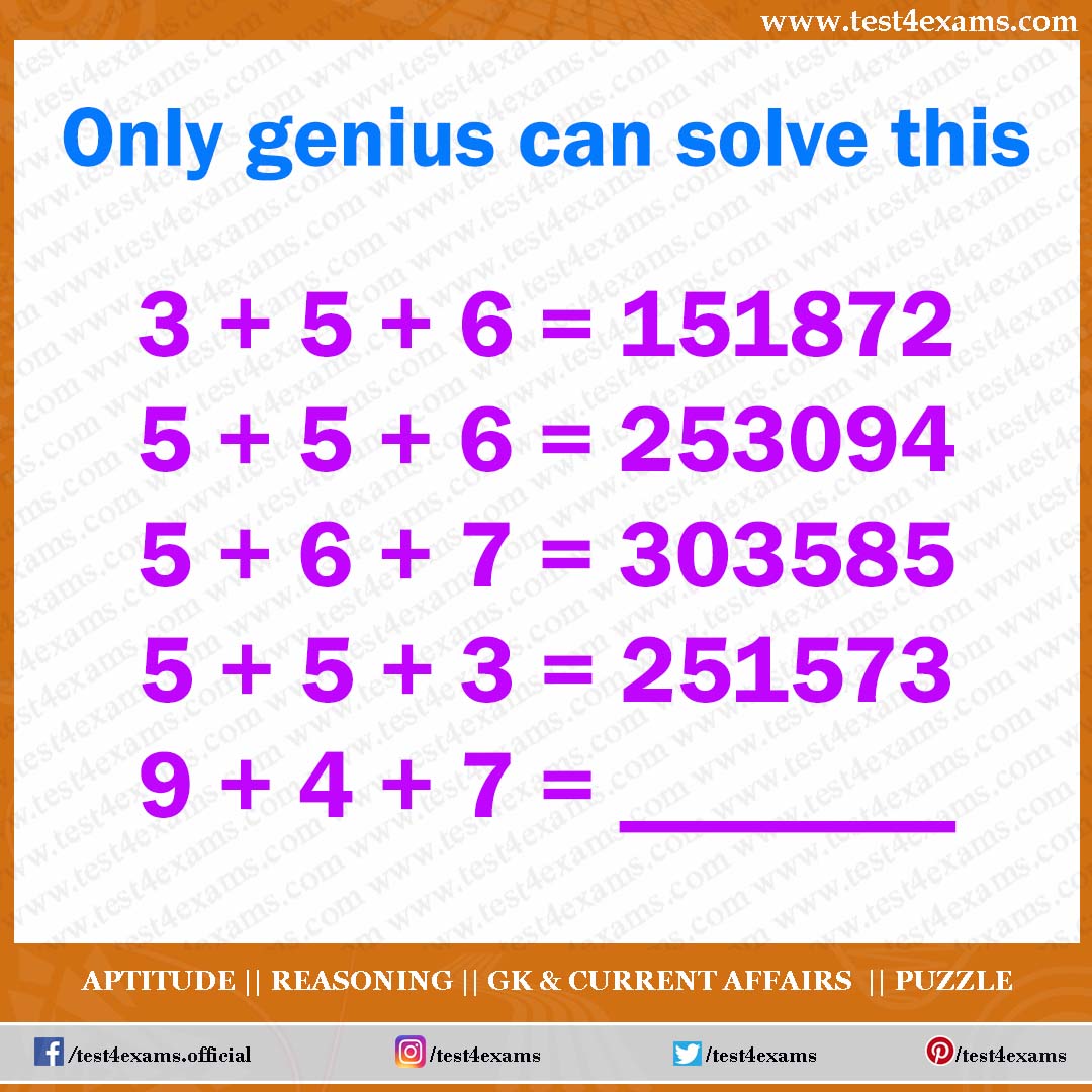 Only Genius Solve Math Logic Puzzle Number Puzzle Test 4 Exams