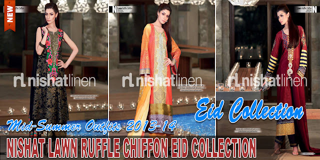 Nishat Linen Chiffon Lawn Eid Range 2013-14 For Ladies