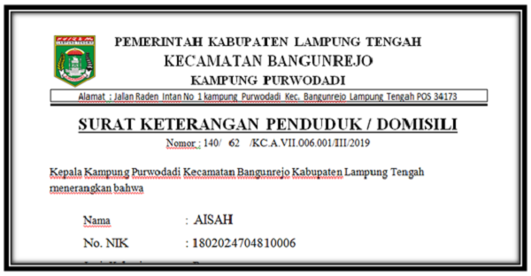 Download Surat Keterangan Domisili Format Terbaik Dokumencom