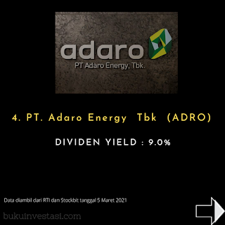 nama2 saham di indonesia Dividen adro