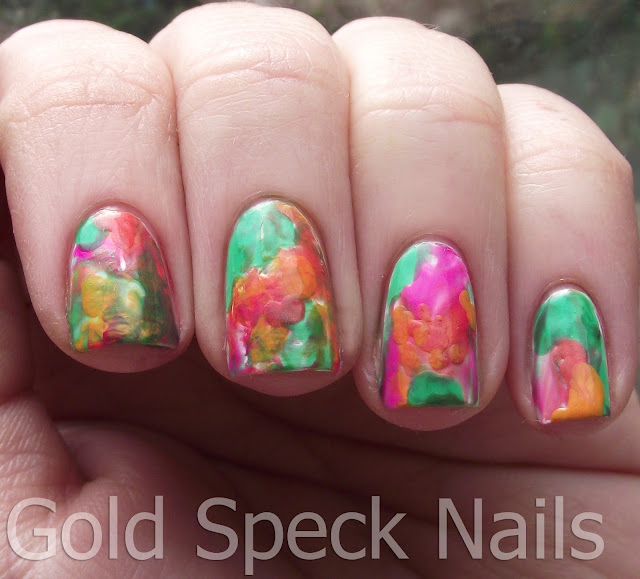 Gold Speck Nails: Crazy Neons - We Stamp On Sundays