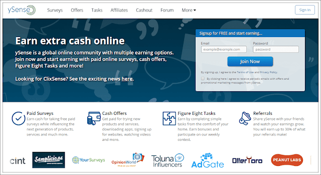 YSense, site para ganhar dinheiro trabalhando home office