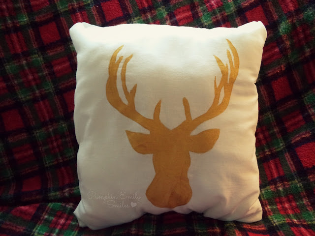 Gold reindeer pillow