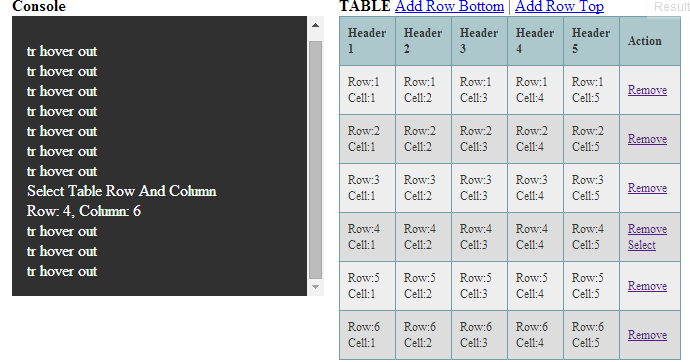 Jquery Get Table Index , How do you get the dynamic / current row index ...