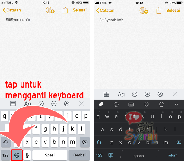 cara ganti keyboard di iOS 11