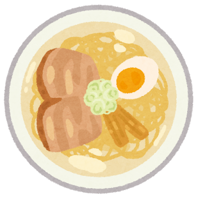 上から見た塩ラーメンのイラスト