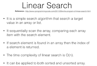 Linear Search Algorithm Explanation and it's time complexity