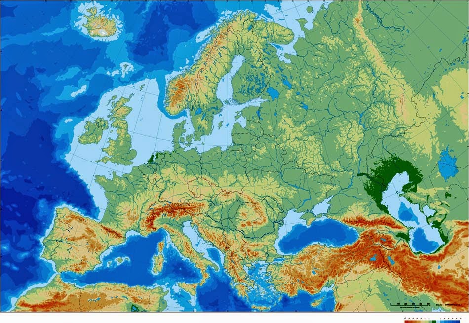 Europa: Mapa físico de Europa