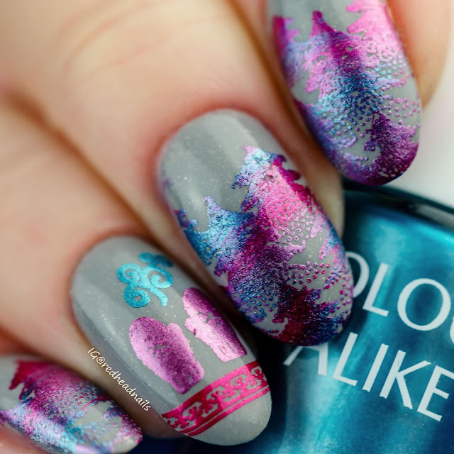 Colour Alike "Chrome" stamping polishes swatches